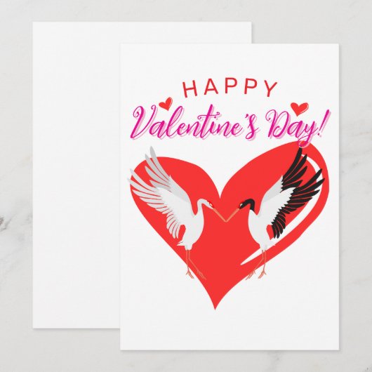 Happy Valentine's Day Feestdagenkaart (Voorkant / Achterkant)