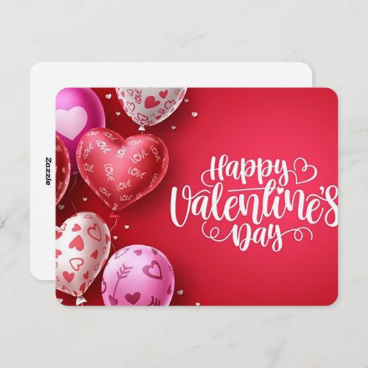 Happy Valentines Day Feestdagenkaart (Voorkant / Achterkant)