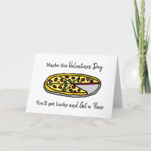 Happy Valentine's Day Flirty Pizza Pun Kaart
