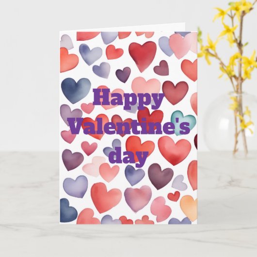Happy Valentine's day Folded Greeting Card Kaart (Gele Bloem)
