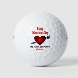 Happy Valentines Day for ever Love Heart Golfballen