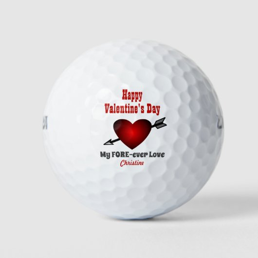 Happy Valentines Day for ever Love Heart Golfballen (Voorkant)