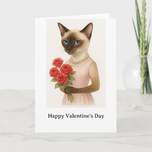 Happy Valentine's Day for Siamese Cat Lover  Kaart (Voorkant)
