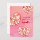 Happy Valentine's Day Forever Valentine Hearts Feestdagenkaart (Voorkant / Achterkant)