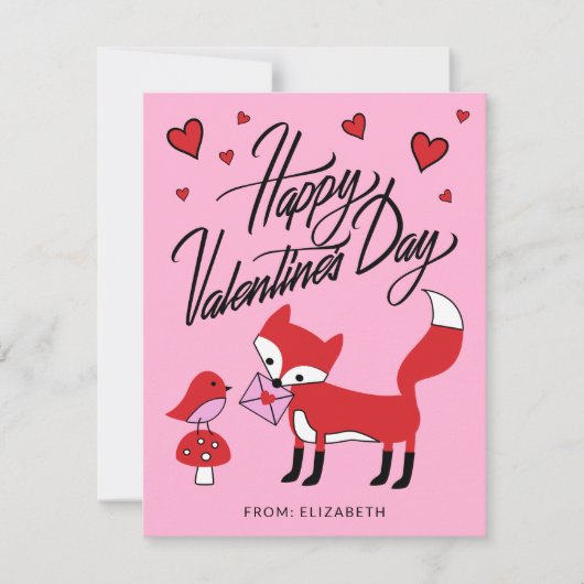 HAPPY VALENTINE'S DAY Fox & Bird Friend (Voorkant)