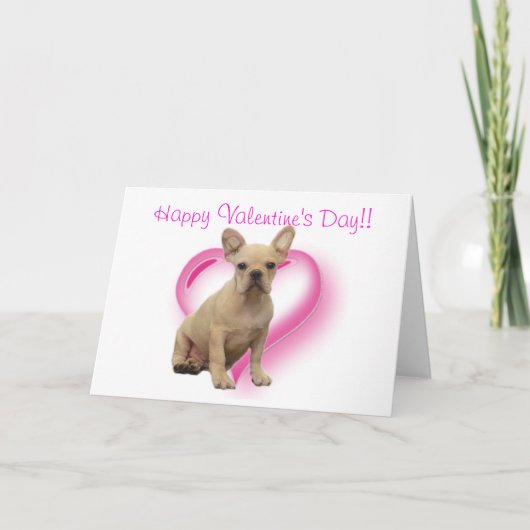 Happy Valentine's Day French bulldog greeting card Feestdagen Kaart (Voorkant)