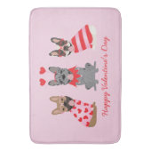 Happy Valentines Day French Bulldogs Badmat (Voorkant Verticaal)