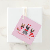 Happy Valentines Day French Bulldogs Bedankjes Labels (In situ)