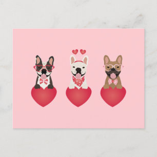 Happy Valentines Day French Bulldogs Briefkaart