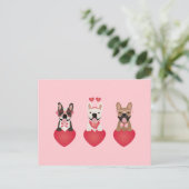 Happy Valentines Day French Bulldogs Briefkaart (Staand voorkant)