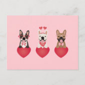 Happy Valentines Day French Bulldogs Briefkaart (Voorkant)