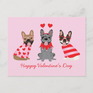 Happy Valentines Day French Bulldogs Briefkaart