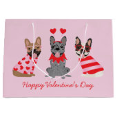 Happy Valentines Day French Bulldogs Groot Cadeauzakje (Voorkant)