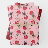 Happy Valentines Day French Bulldogs Inpakpapier Vel (In situ)