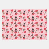 Happy Valentines Day French Bulldogs Inpakpapier Vel (Voorkant)