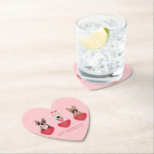 Happy Valentines Day French Bulldogs Kartonnen Onderzetters (Insitu)