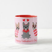 Happy Valentines Day French Bulldogs Mok (Midden)
