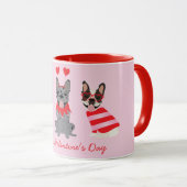 Happy Valentines Day French Bulldogs Mok (Voorkant rechts)
