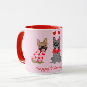 Happy Valentines Day French Bulldogs Mok (Voorkant links)