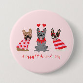 Happy Valentines Day French Bulldogs Ronde Button 7,6 Cm (Voorkant)