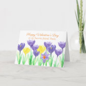 Happy Valentine's Day Friend Crocus Flowers Kaart (Voorkant)
