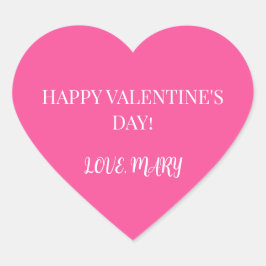 Happy Valentine's Day from Name Pink  Hart Sticker