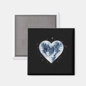 Happy Valentines Day Funny Coquette Diamond Disco  Magneet (Voorkant / Achterkant)