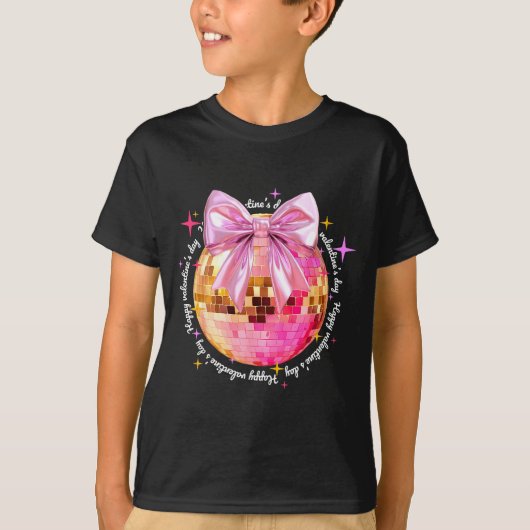 Happy Valentine's Day Funny Coquette Disco Ball Gi T-shirt (Voorkant)