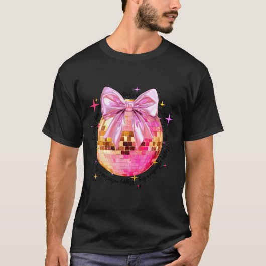 Happy Valentine's Day Funny Coquette Disco Ball Gi T-shirt (Voorkant)
