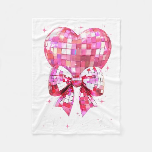 Happy Valentine's Day Funny Coquette Disco Ball He Fleece Deken (Voorkant)
