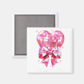 Happy Valentine's Day Funny Coquette Disco Ball He Magneet (Voorkant / Achterkant)