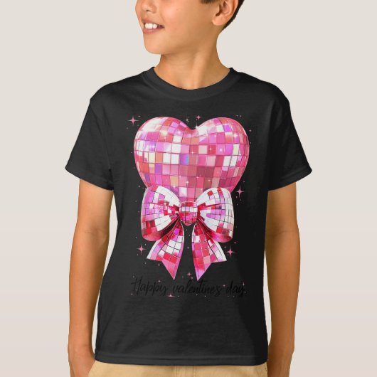Happy Valentine's Day Funny Coquette Disco Ball He T-shirt (Voorkant)