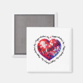 Happy Valentine's Day Funny Coquette Red Disco Bal Magneet (Voorkant / Achterkant)
