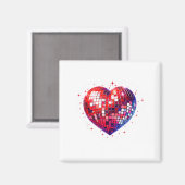 Happy Valentine's Day Funny Coquette Red Disco Bal Magneet (Voorkant / Achterkant)