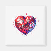 Happy Valentine's Day Funny Coquette Red Disco Bal Magneet (Voorkant)