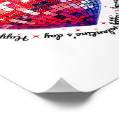 Happy Valentine's Day Funny Coquette Red Disco Bal Poster (Hoek)