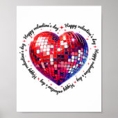 Happy Valentine's Day Funny Coquette Red Disco Bal Poster (Voorkant)