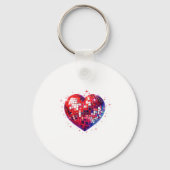 Happy Valentine's Day Funny Coquette Red Disco Bal Sleutelhanger (Voorkant)