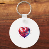 Happy Valentine's Day Funny Coquette Red Disco Bal Sleutelhanger (Voorkant)