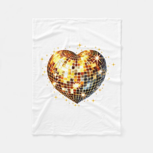 Happy Valentine's Day Funny Gold Coquette Disco Ba Fleece Deken (Voorkant)