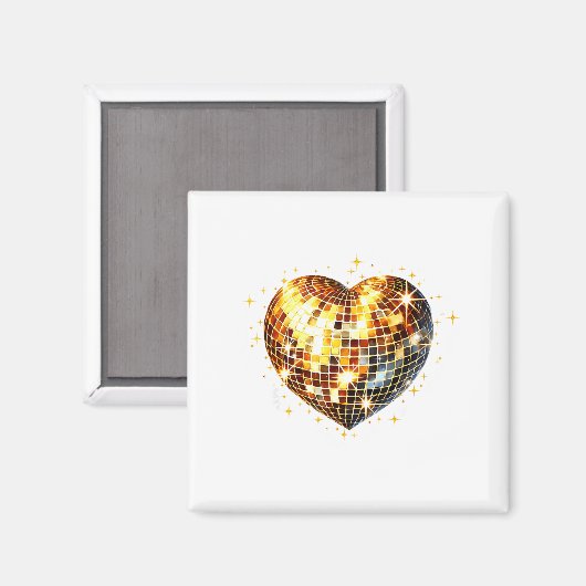 Happy Valentine's Day Funny Gold Coquette Disco Ba Magneet (Voorkant / Achterkant)