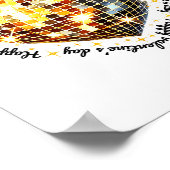 Happy Valentine's Day Funny Gold Coquette Disco Ba Poster (Hoek)
