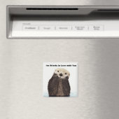 Happy Valentines Day Funny Otter Magneet (Insitu (Vaatwasser))