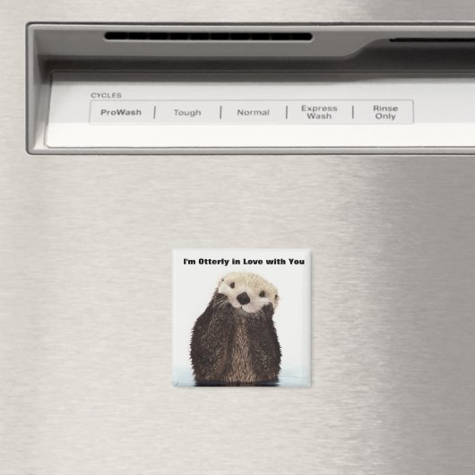 Happy Valentines Day Funny Otter Magneet (Insitu (Vaatwasser))