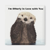 Happy Valentines Day Funny Otter Magneet (Voorkant)