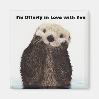 Happy Valentines Day Funny Otter Magneet