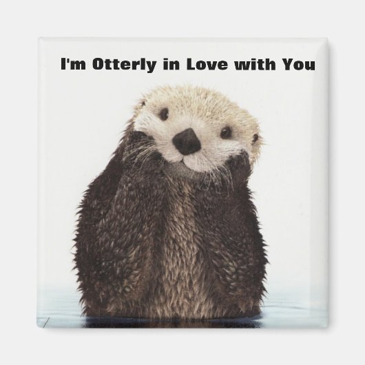 Happy Valentines Day Funny Otter Magneet (Voorkant)