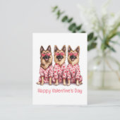 Happy Valentines Day German Shepherd Dogs Feestdagenkaart (Staand voorkant)
