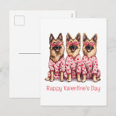 Happy Valentines Day German Shepherd Dogs Feestdagenkaart (Voorkant / Achterkant)
