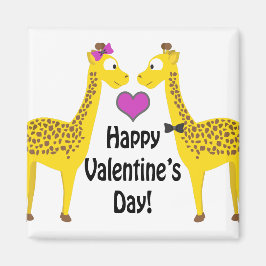 Happy Valentine's Day Giraffes Magneet
